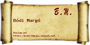 Bódi Margó névjegykártya